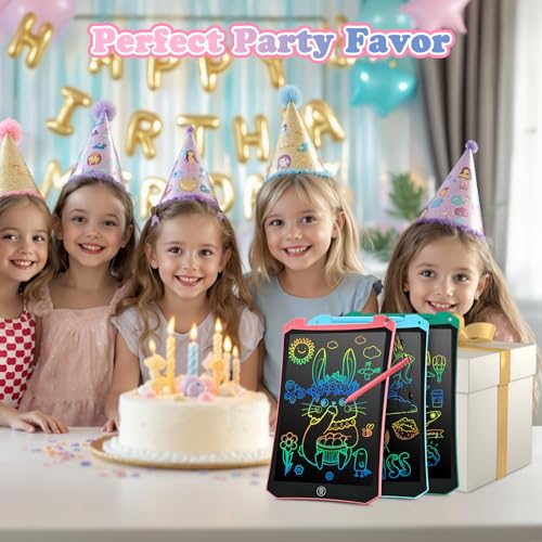 EooCoo Toddler LCD Writing Tablet 2 Pack - 10 Inch Pink & Blue Drawing Pads, Travel Essentials for Kids Ages 3-8, Reusable Doodle Board