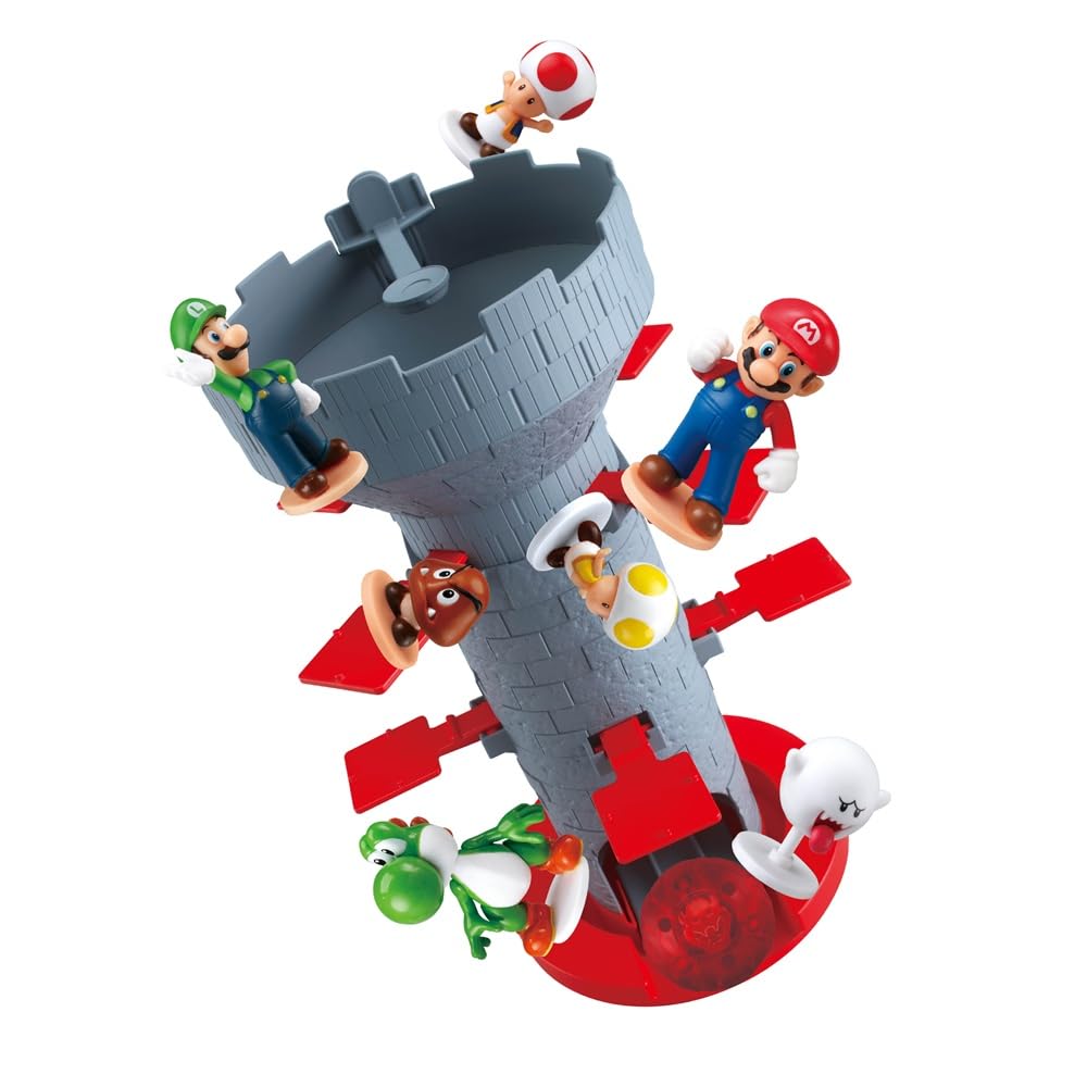 EPOCH Games Super Mario Blow Up Shaky Tower – Balancing Game for Kids Ages 4+