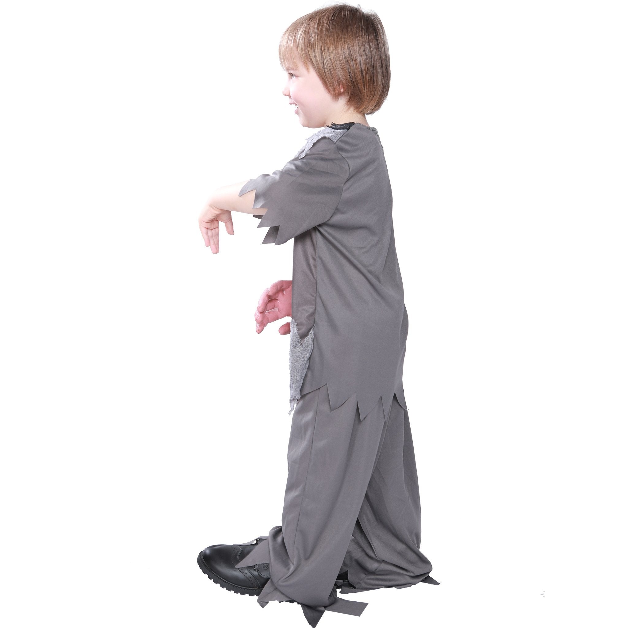 EraSpooky Boys Zombie Costume with Skeleton Print – Tattered Shirt & Pants for Halloween