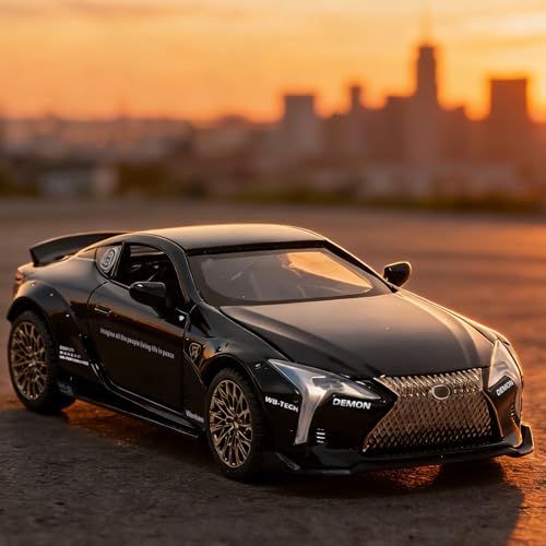 ERBADIHAGO 1:32 Scale Diecast Sports Car Toy - Black with Lights, Sound, and Pull-Back Action for Kids 3+