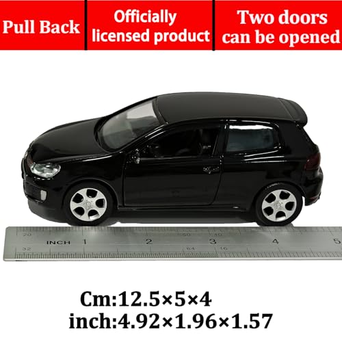 ERBADIHAGO 1:36 Volkswagen Golf GTI Pull-Back Metal Model Car – Black Pearl Paint, Opening Doors, Collectible Toy for Boys and Enthusiasts