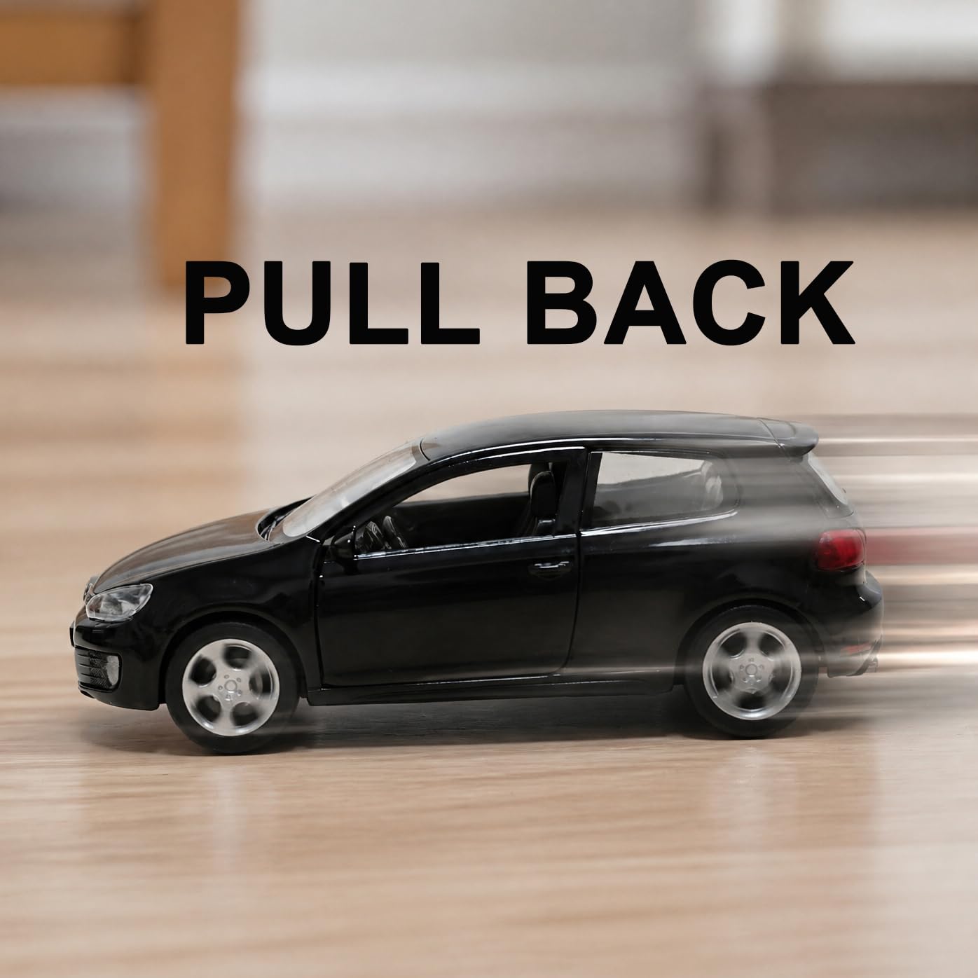 ERBADIHAGO 1:36 Volkswagen Golf GTI Pull-Back Metal Model Car – Black Pearl Paint, Opening Doors, Collectible Toy for Boys and Enthusiasts
