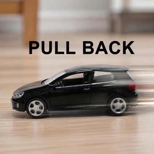 ERBADIHAGO 1:36 Volkswagen Golf GTI Pull-Back Metal Model Car – Black Pearl Paint, Opening Doors, Collectible Toy for Boys and Enthusiasts