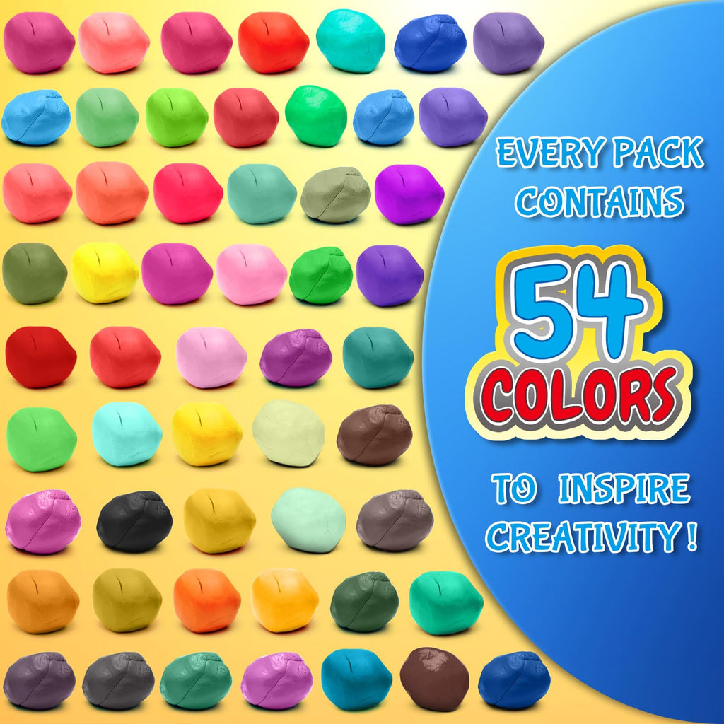 ESSENSON Air Dry Clay Set - 54 Colors, No Baking Required, DIY Modeling Clay for Kids Ages 3+