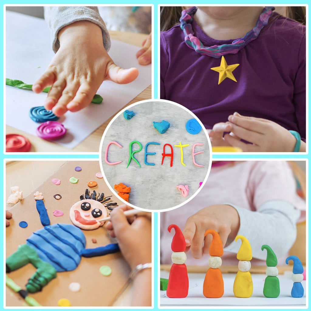 ESSENSON Air Dry Clay Set - 54 Colors, No Baking Required, DIY Modeling Clay for Kids Ages 3+