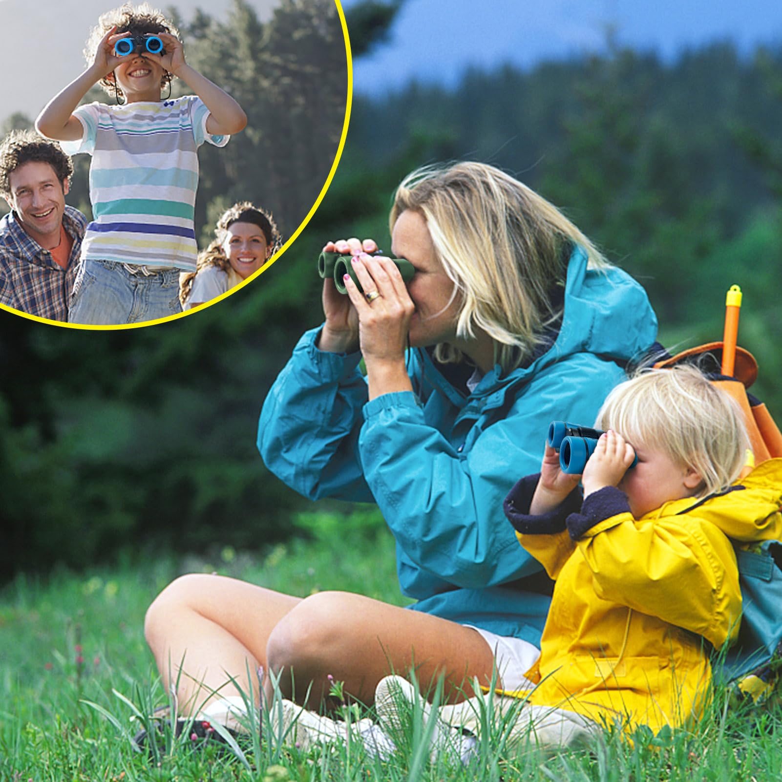 ESSENSON Kids Binoculars Set of 2 – 4x30mm for Ages 3-12, Outdoor Toy for Bird Watching, Hiking, Camping, Birthday Gift
