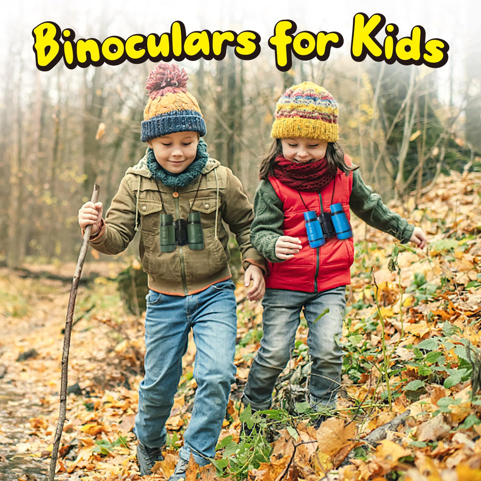 ESSENSON Kids Binoculars Set of 2 – 4x30mm for Ages 3-12, Outdoor Toy for Bird Watching, Hiking, Camping, Birthday Gift