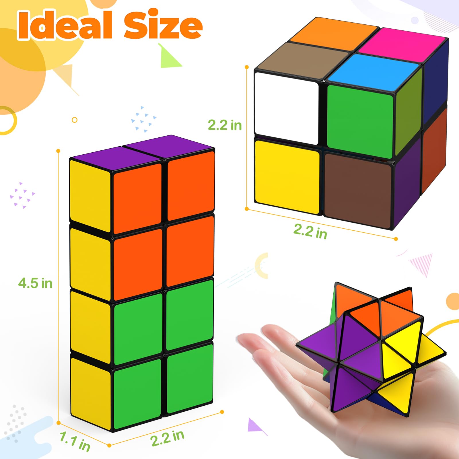 Euclidean Cube Star Cube Magic Cube Set – 2-in-1 Yoshimoto Cube Fidget Toy for All Ages