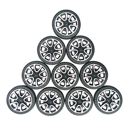 EUDAX 30mm Plastic Wheels & 2mm Metal Axles Combo - 100 Wheels + 50 Axles for DIY RC Models