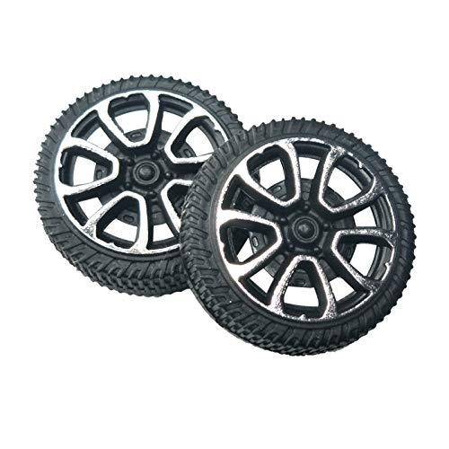 EUDAX 30mm Plastic Wheels & 2mm Metal Axles Combo - 100 Wheels + 50 Axles for DIY RC Models