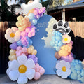 EUMIRO 140-Piece Pastel Blue Pink Balloon Arch Kit with Dog Bone & Paw Foil Balloons for Baby Shower Birthday Party Decorations