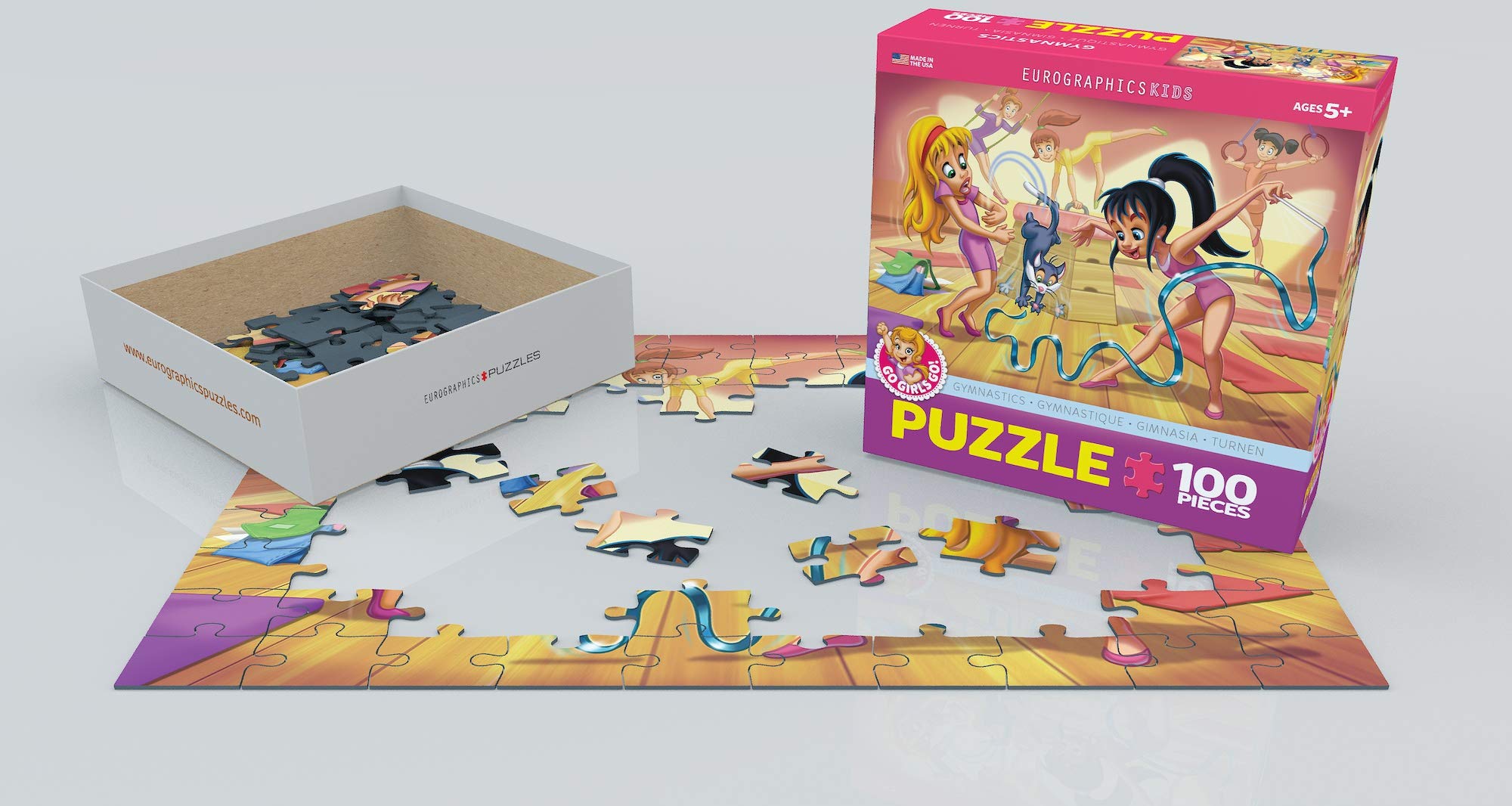 EuroGraphics Go Girls Go! Gymnastics 100-Piece Puzzle – 13 x 19 Inch Finished Puzzle