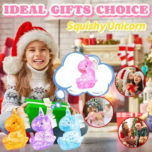 EVDERS Pink Unicorn Squishy Stress Ball – Kawaii Squeeze Toy for Kids and Adults