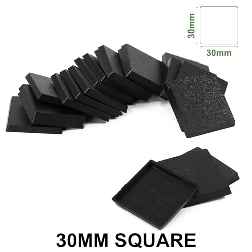 Evemodel 30mm Square ABS Model Bases - 100 Pack for Wargaming and Tabletop Miniatures