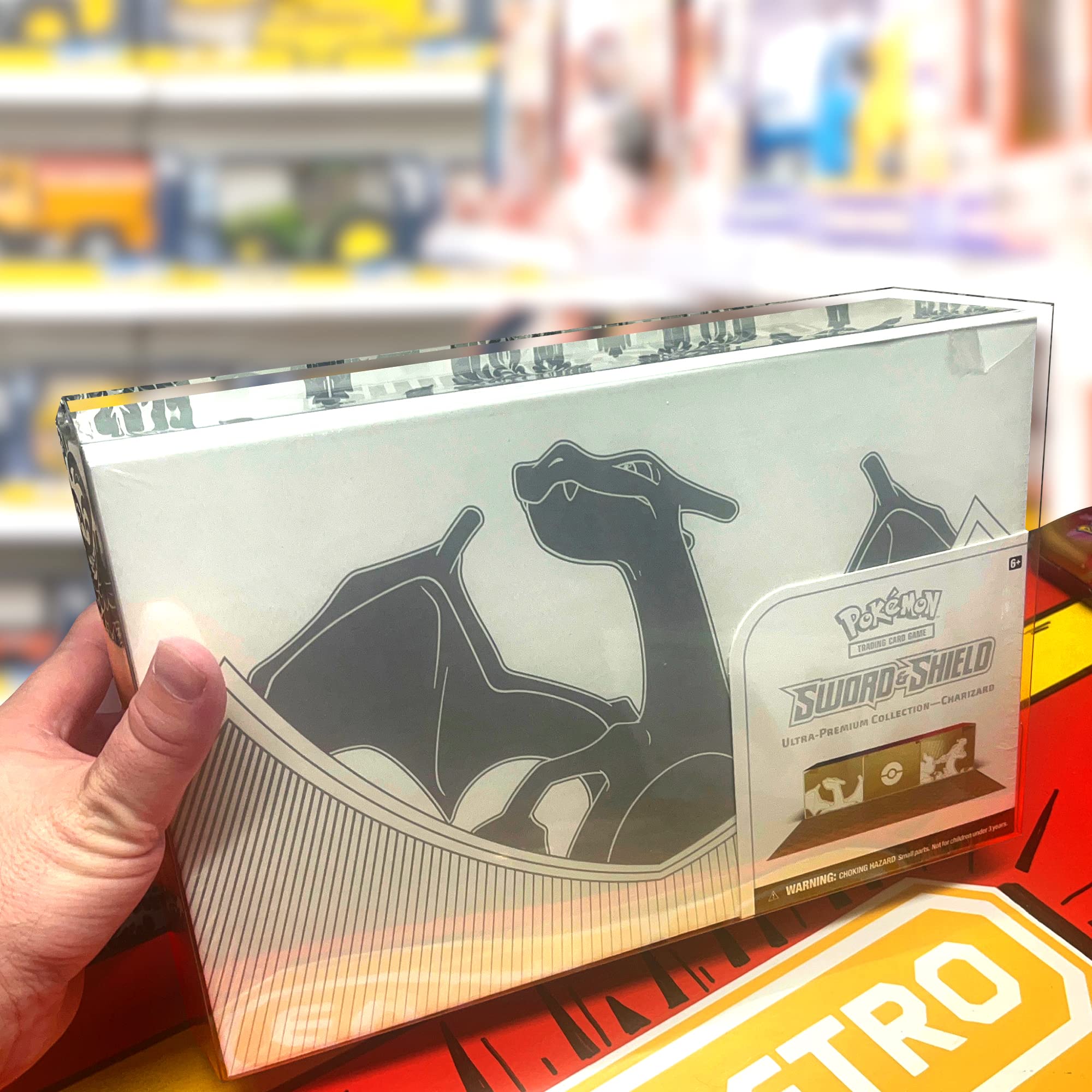 EVORETRO UPC Protector Case for Pokémon TCG Charizard UPC Box – Clear PET Plastic, 0.50mm Thick, Display Storage