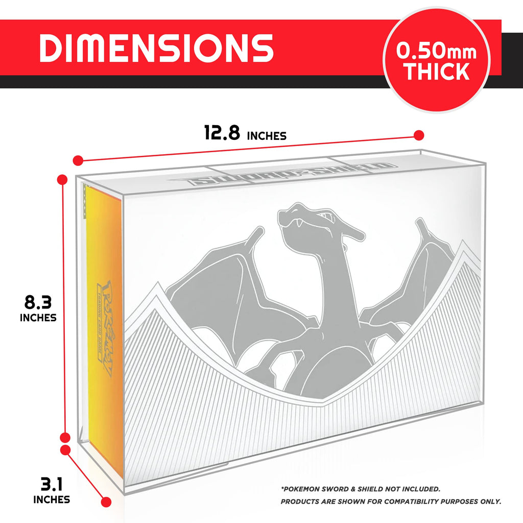 EVORETRO UPC Protector Case for Pokémon TCG Charizard UPC Box – Clear PET Plastic, 0.50mm Thick, Display Storage
