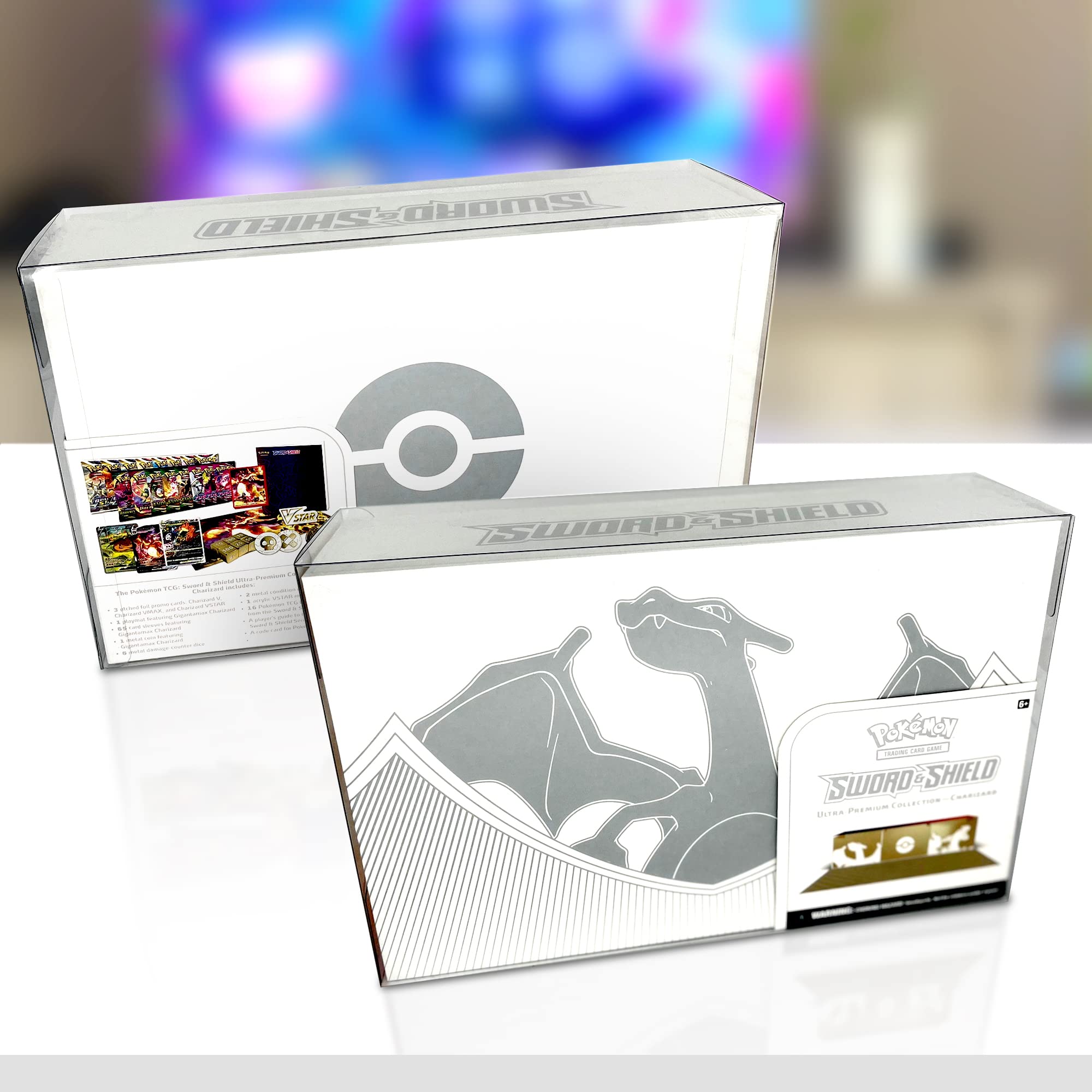 EVORETRO UPC Protector Case for Pokémon TCG Charizard UPC Box – Clear PET Plastic, 0.50mm Thick, Display Storage