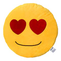 EvZ 32cm Heart Eyes Emoji Pillow – Soft Plush Smiley Face Cushion for Valentine’s Day & Home Decor