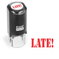 ExcelMark 'Late!' Self-Inking Round Teacher Stamp - Red Ink, 5/8" Impression