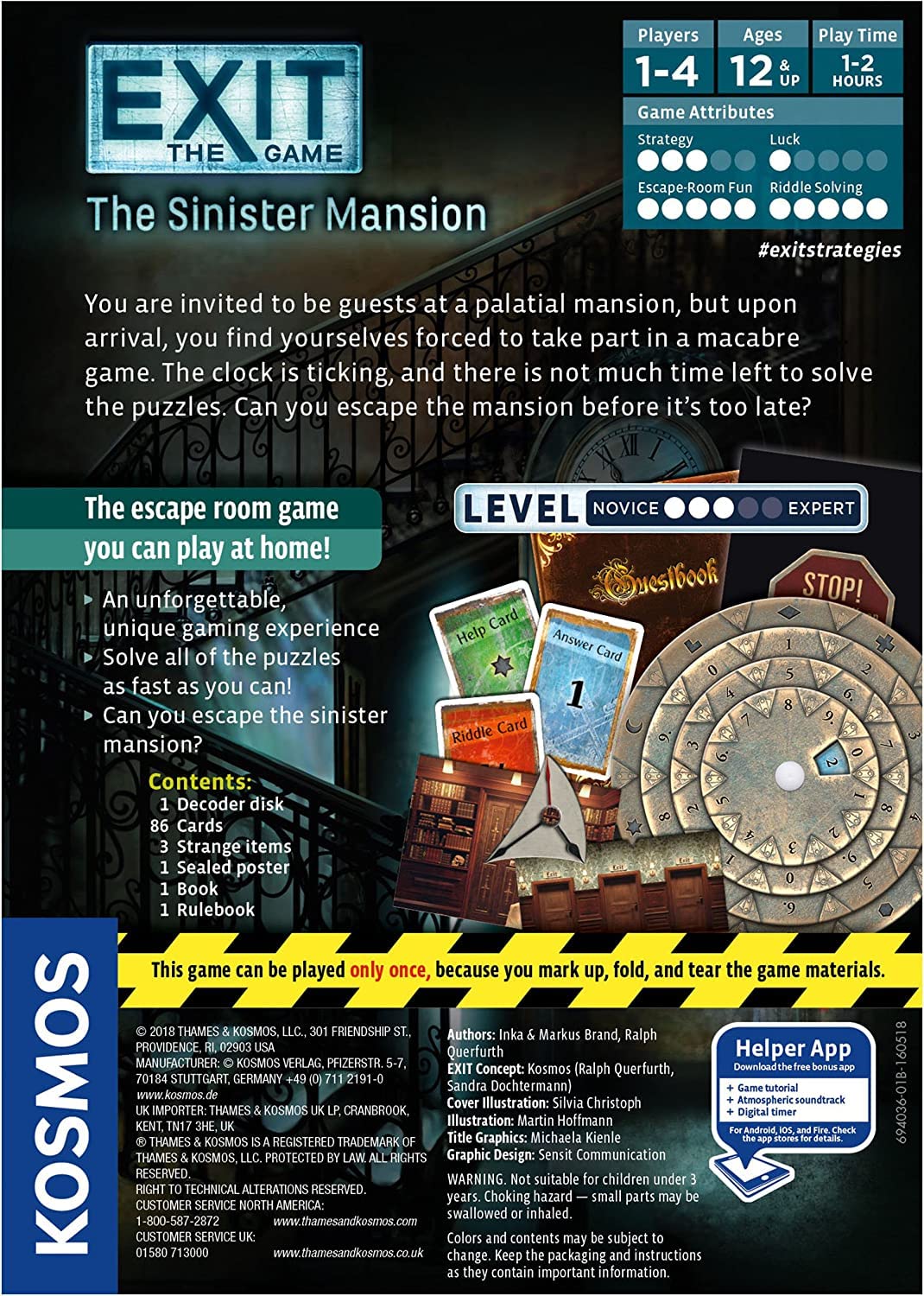 EXIT: The Sinister Mansion – Card-Based Escape Room Game for Home