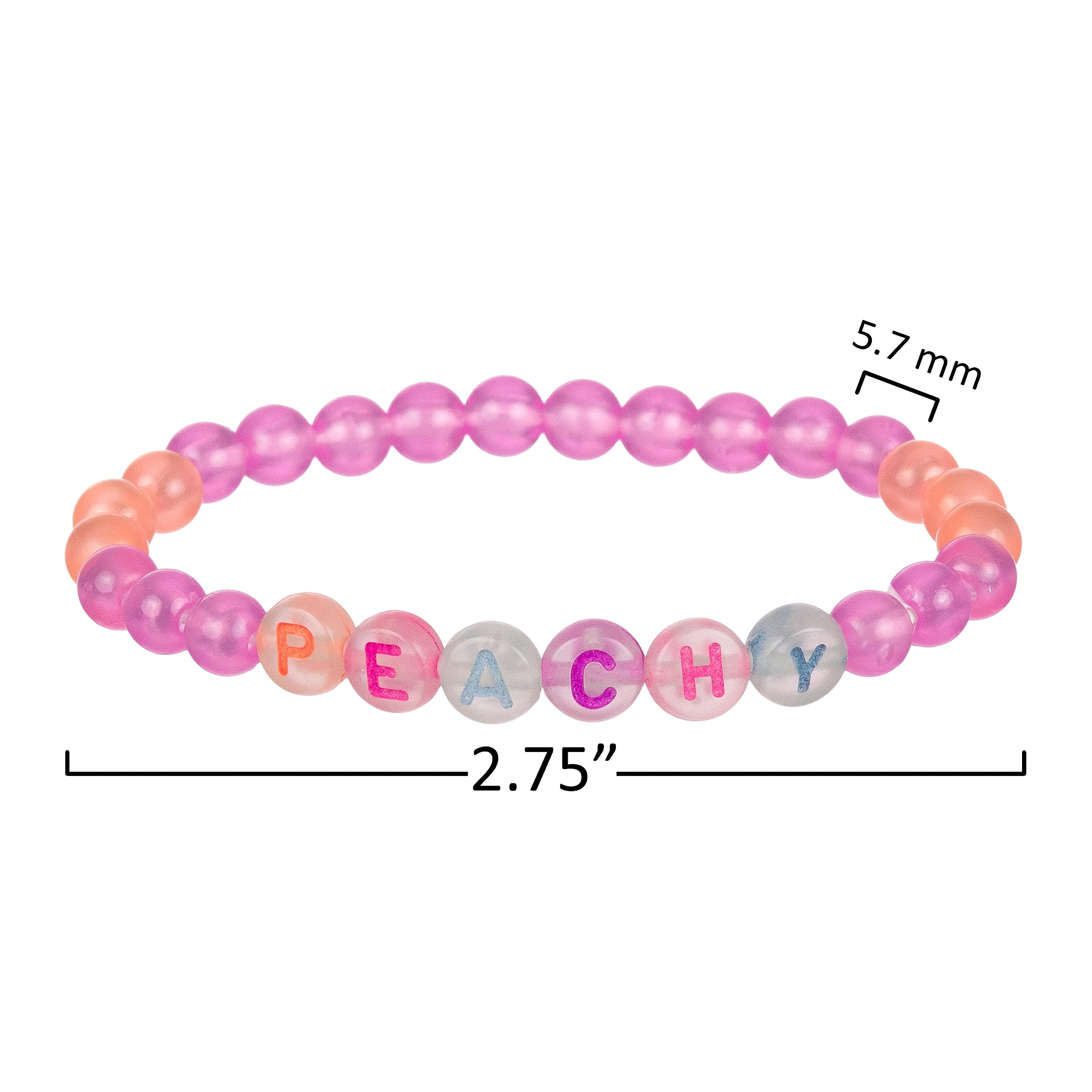 EXPRESSIONS 16pc Glow in the Dark Tear & Share Bracelets – Colorful Letter Beaded Friendship Jewelry for Kids & Teens