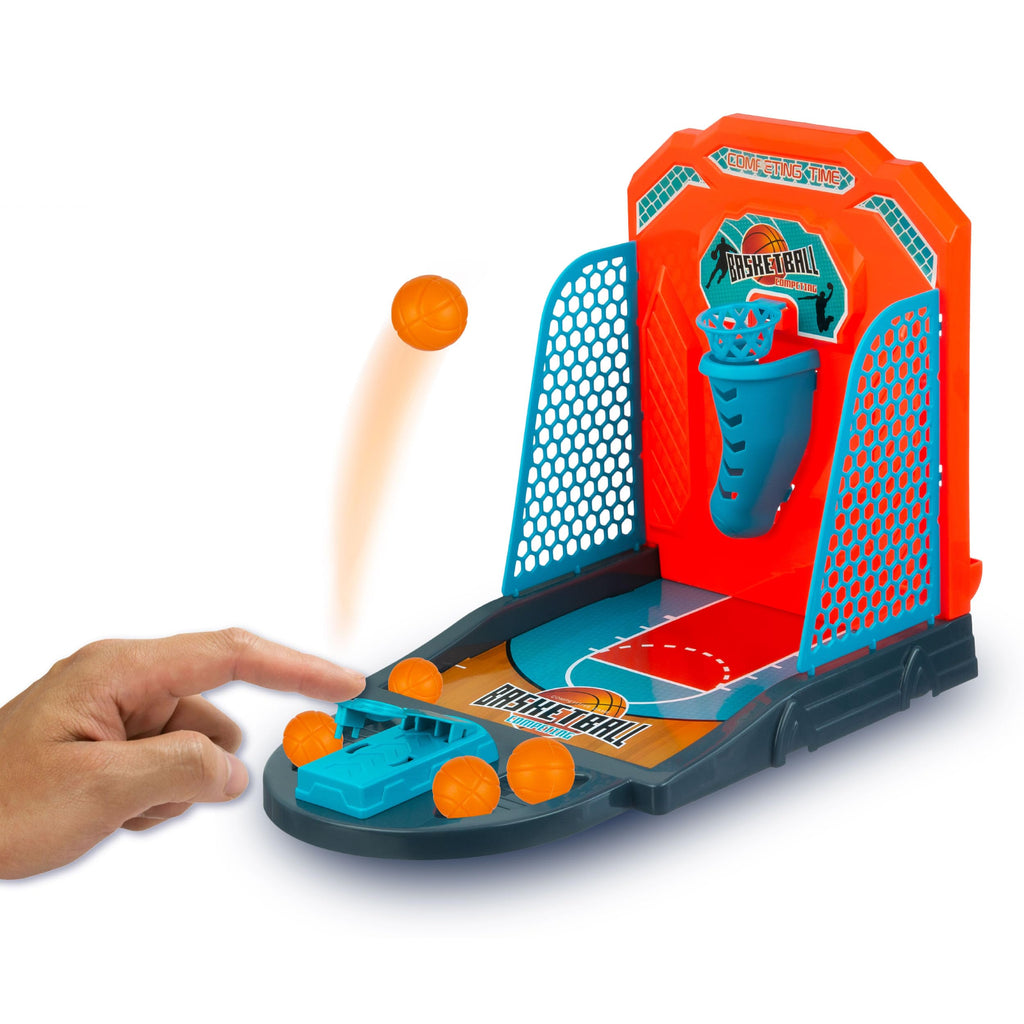 EXPRESSIONS Tabletop Basketball Game - Mini Desktop Hoop with 5 Balls for Office, Kids, and Travel Fun