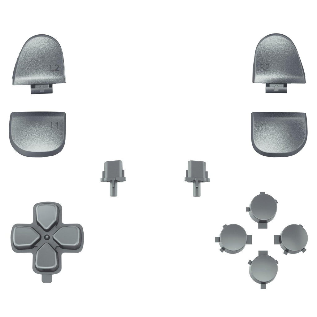 eXtremeRate PS5 Controller Button Replacement Set - Steel Gray, Compatible with BDM-030/040/050/060 (Tools Included)