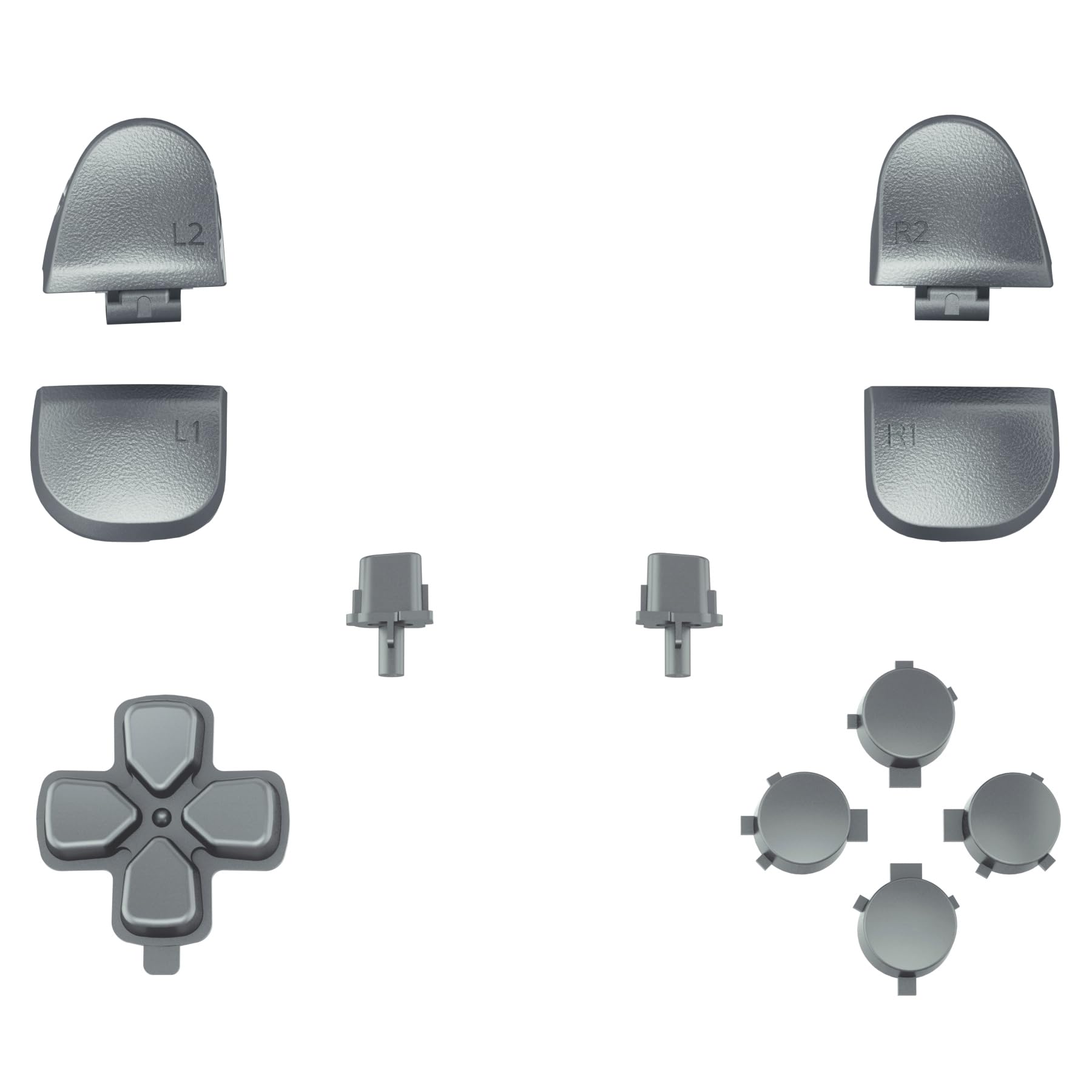 eXtremeRate PS5 Controller Button Replacement Set - Steel Gray, Compatible with BDM-030/040/050/060 (Tools Included)