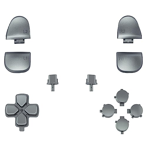 eXtremeRate PS5 Controller Button Replacement Set - Steel Gray, Compatible with BDM-030/040/050/060 (Tools Included)