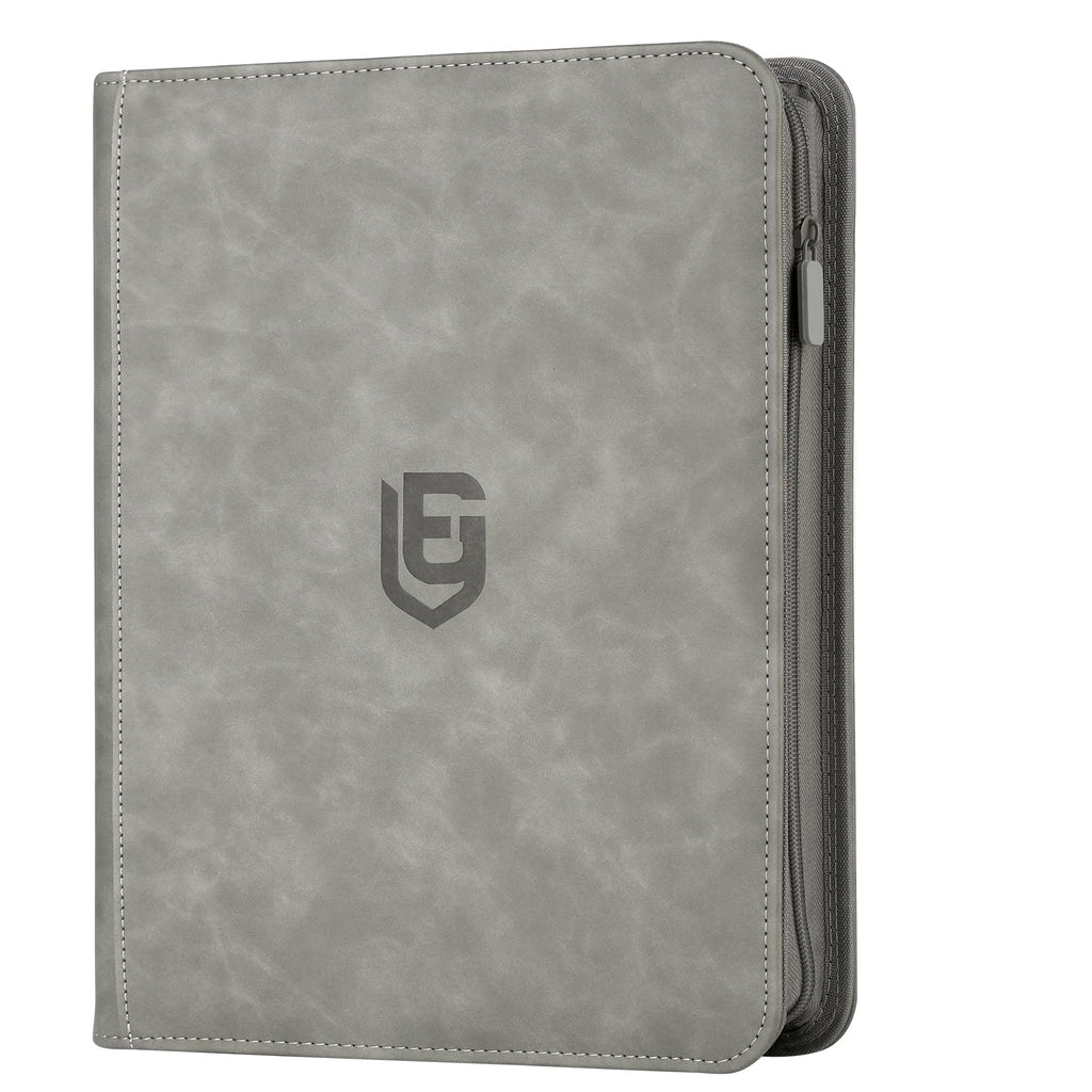 EYEGLEAM 540-Pocket Trading Card Binder – Grey PU Leather Album for MTG, TCG, Sports Cards