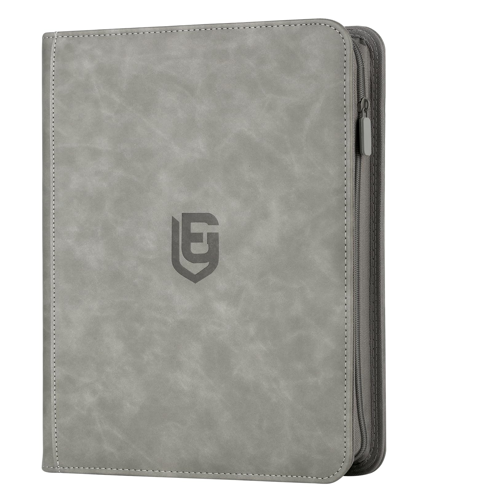 EYEGLEAM 540-Pocket Trading Card Binder – Grey PU Leather Album for MTG, TCG, Sports Cards