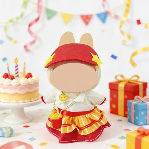 Ezcora 5-Pack Doll Clothes for 17cm Labubu-Style Dolls – Unique Outfits with Accessories, No Doll Included