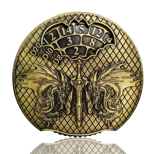 EZUO Bronze Spinning Dice Set – 7-in-1 Metal D&D Fidget Spinner for RPG Games