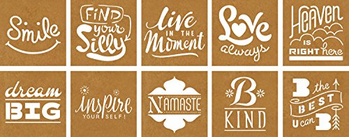 Faber-Castell 10-Pack Mixed Media Stencils: Inspirational 6.5x6.5 Inch Paper Templates