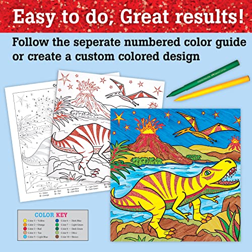 Faber-Castell Color by Number Foil Fun – T-Rex Dinosaur Art Kit