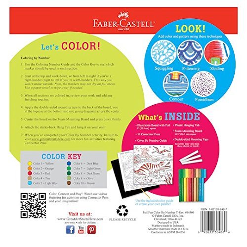 Faber-Castell Color by Number Foil Fun – T-Rex Dinosaur Art Kit