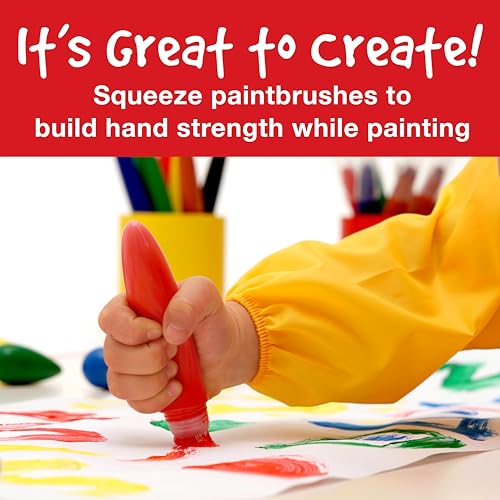 Faber-Castell Little Creatives 6-Color Jumbo Paint Sticks – Washable Squeeze Brushes for Kids 3+
