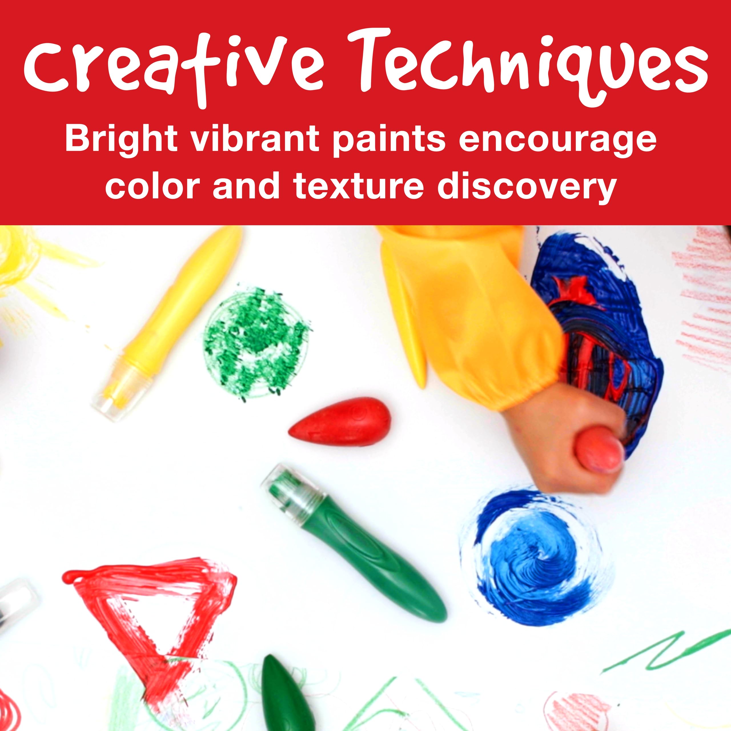 Faber-Castell Little Creatives 6-Color Jumbo Paint Sticks – Washable Squeeze Brushes for Kids 3+
