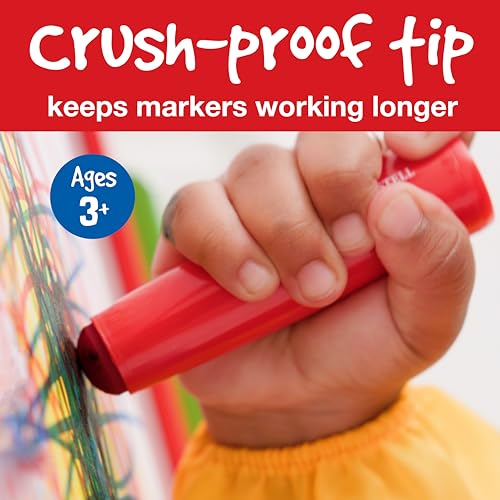 Faber-Castell Little Creatives 6-Count Extra Jumbo Washable Markers – Non-Toxic, Crush-Proof Tips for Toddlers Ages 3+