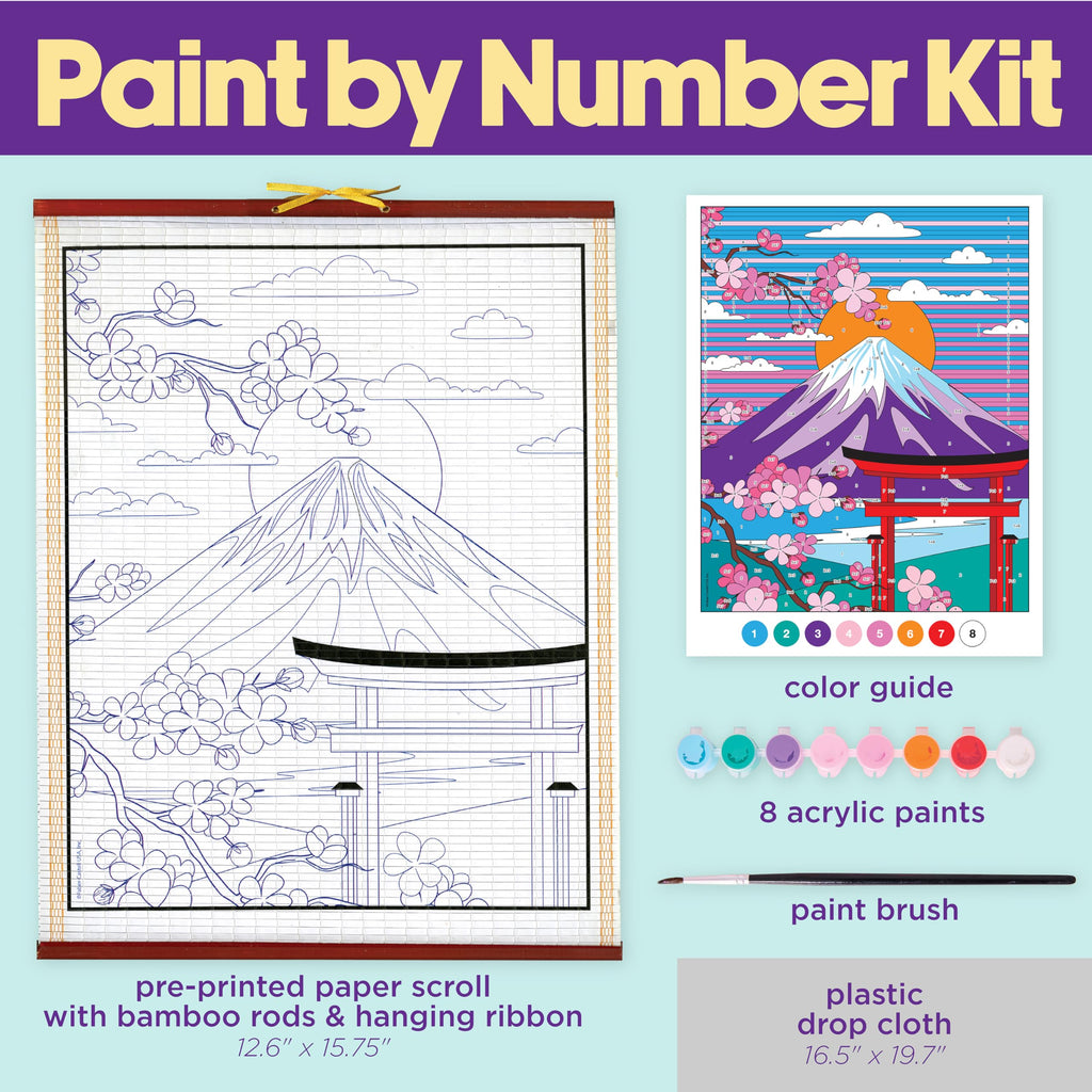 Faber-Castell Mount Fuji Paper Scroll Painting Kit – DIY Hanging Wall Art Set for Kids & Adults