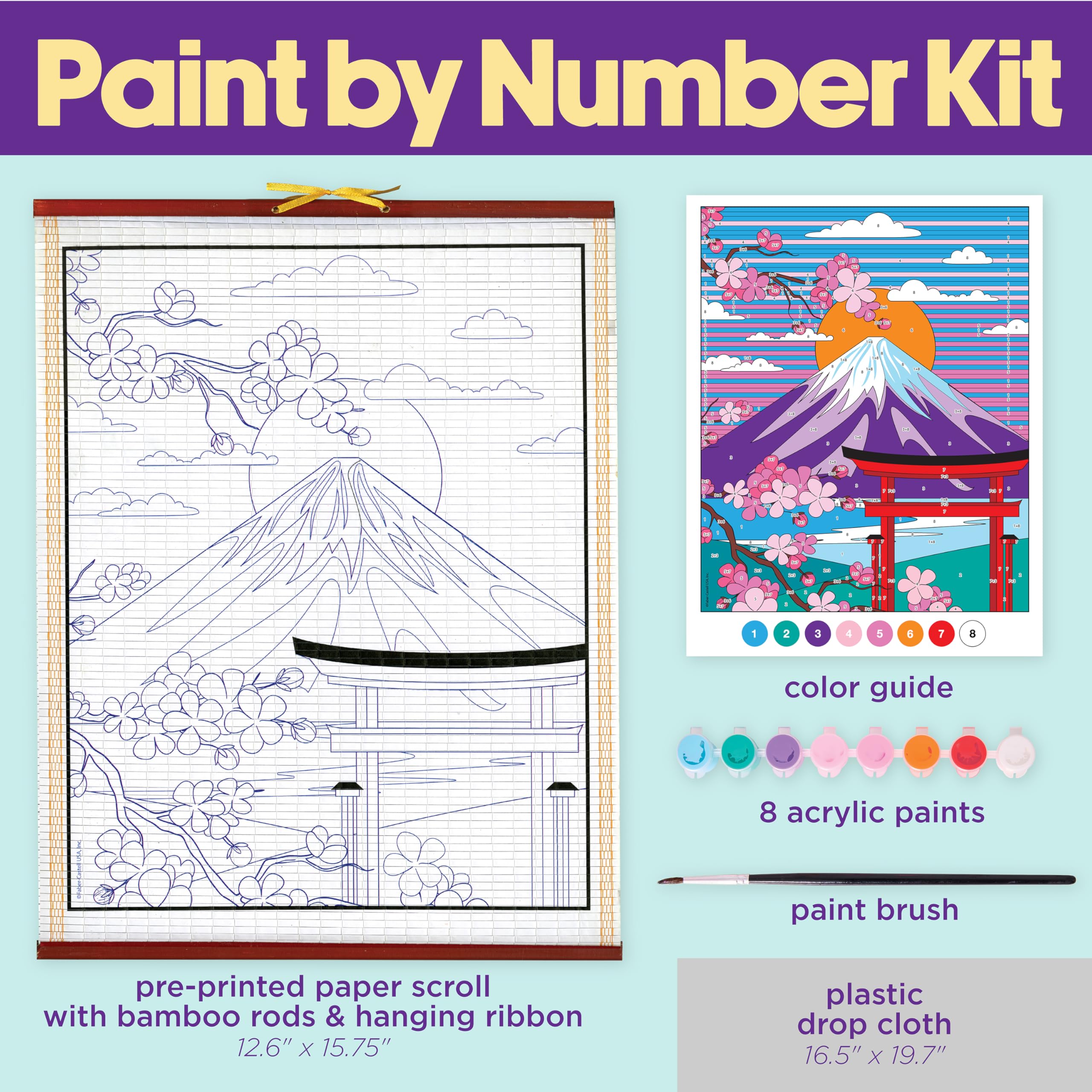 Faber-Castell Mount Fuji Paper Scroll Painting Kit – DIY Hanging Wall Art Set for Kids & Adults