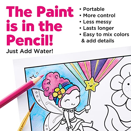 Faber-Castell Paint by Number Fairy Friends – Double-Sided Poster with Watercolor Pencils for Kids Ages 6+