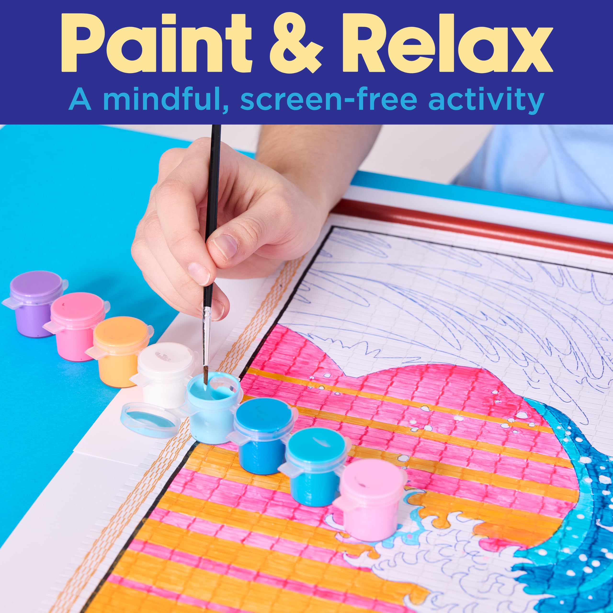 Faber-Castell The Great Wave Scroll Painting Kit – DIY Hanging Wall Art for Kids & Beginners