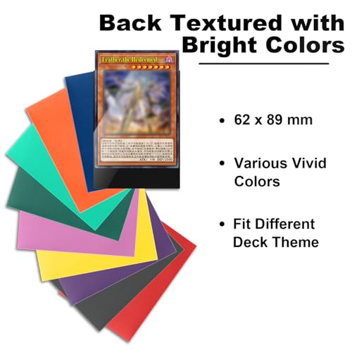 Fabmaker 200 Pack Grey Card Sleeves for Yu-Gi-Oh Japanese Size – Textured Back, Clear Front