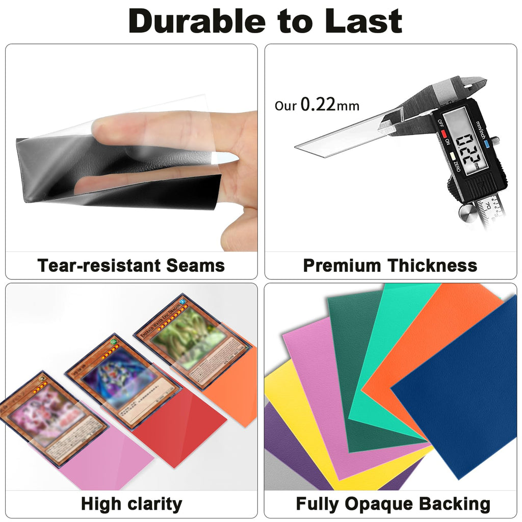 Fabmaker 200 Pack Grey Card Sleeves for Yu-Gi-Oh Japanese Size – Textured Back, Clear Front