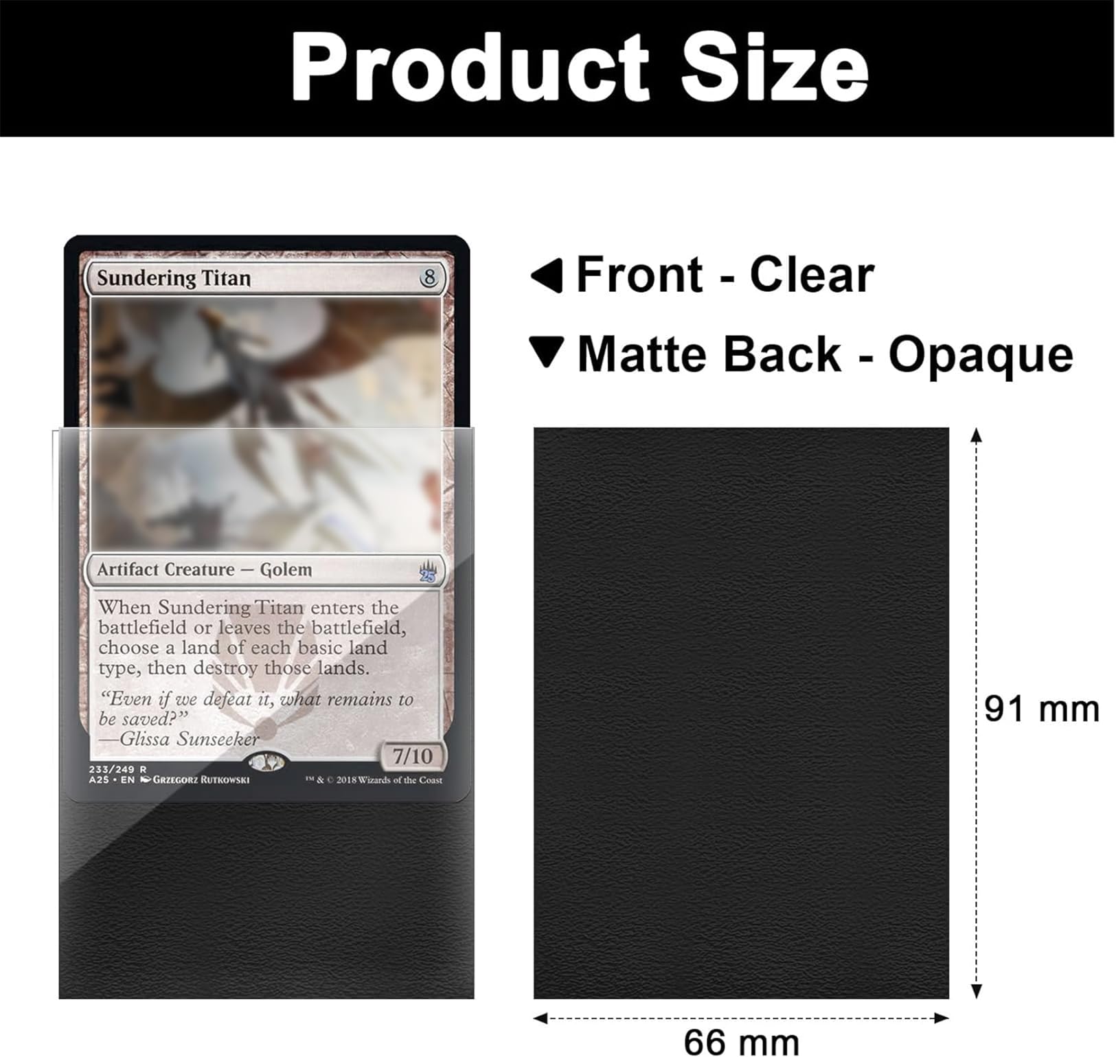 Fabmaker Purple Card Sleeves 200 Pack – Sturdy Textured Matte Back for Trading Cards (66.5×91 mm)