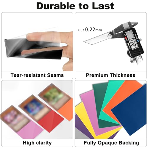 Fabmaker Purple Card Sleeves 200 Pack – Sturdy Textured Matte Back for Trading Cards (66.5×91 mm)