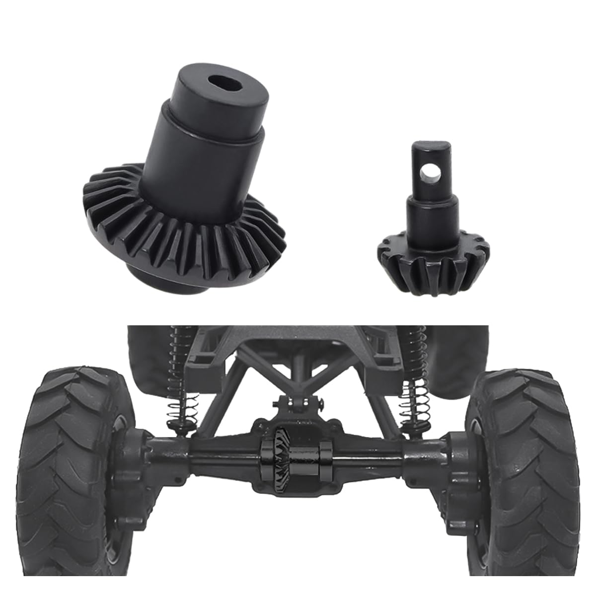 FACCNOY 2-Pair Hardened Steel Axle Bevel Gears for 1/24 FMS FCX24 RC Crawler Upgrade