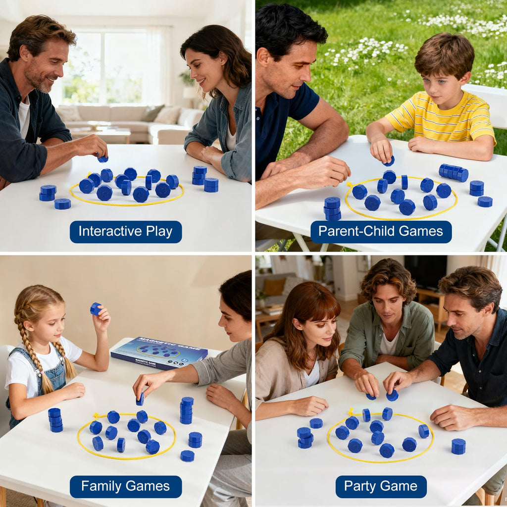 Faigcoy Magnetic Chess Game – 24 Full-Size Stones with 3 Ropes and Travel Bag for Indoor/Outdoor Family Fun