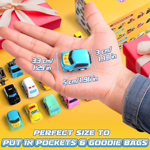 Fajiabao 18-Pack Mini Pull Back Cars for Toddlers, Party Favors, Classroom Prizes